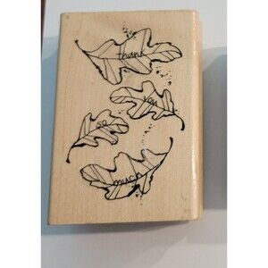 Stampendous "Thankful Leaves"  Rubber Mounted Stamp Fall Thank You